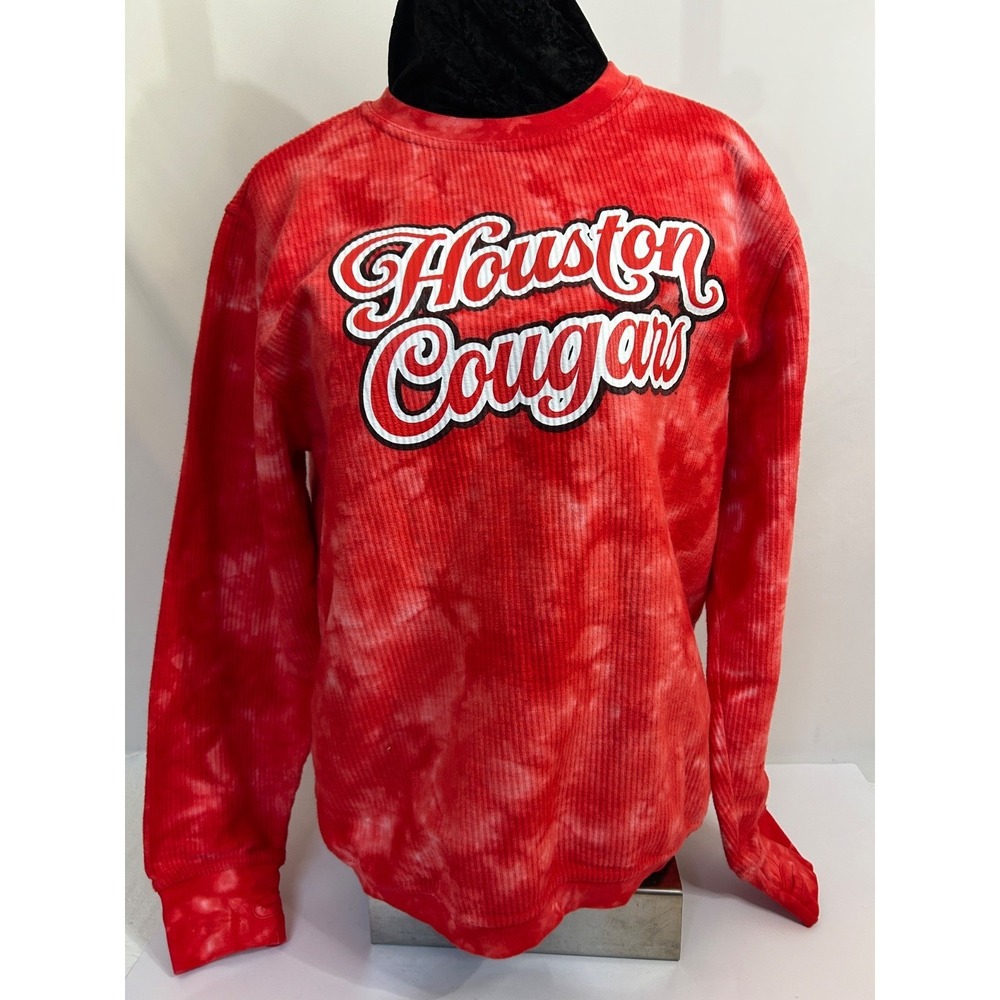 Houston Cougars Thermal Waffle Long Sleeve Thumb Sweatshirt Women's Red Size S‎